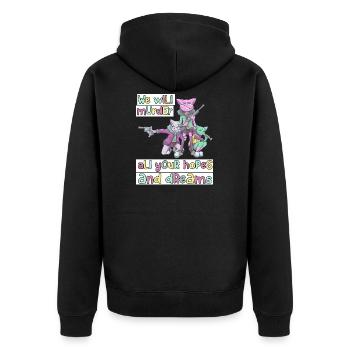 Patel Goth Kawaii Anime Comic Cats Gothic - Unisex Premium Organic Zip Hoodie - black - Back - Nico (187cm)