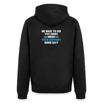 Administrator admin sayings system administrator - Unisex Premium Organic Zip Hoodie - black - Back - Nico (187cm)