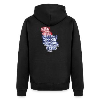 Serbia 2020 - Soccer Fussball Fan Land Srbija Srbs - Unisex Premium Bio Zip Hoodie - Schwarz - Hinten - Nico (187cm)
