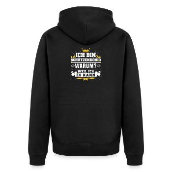 Schützenfest 2020 - Unisex Premium Bio Zip Hoodie - Schwarz - Hinten - Nico (187cm)