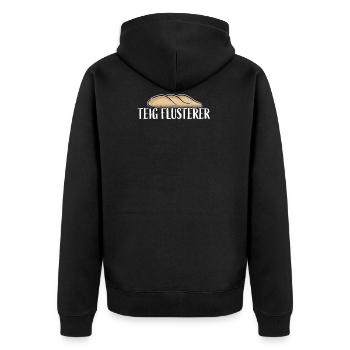 TEIG FLÜSTERER Lustiges Bäcker Geschenk Backen - Unisex Premium Bio Zip Hoodie - Schwarz - Hinten - Nico (187cm)