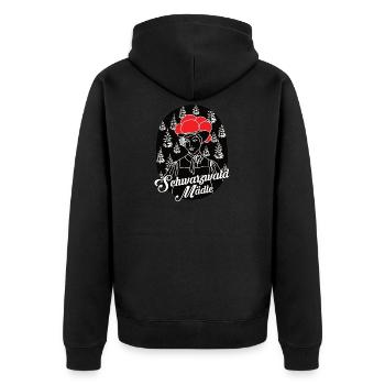 Schwarzwald - Mädle - Unisex Premium Bio Zip Hoodie - Schwarz - Hinten - Nico (187cm)