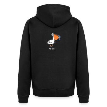 Peli-can Tierliebhaber Gift - Unisex Premium Bio Zip Hoodie - Schwarz - Hinten - Nico (187cm)