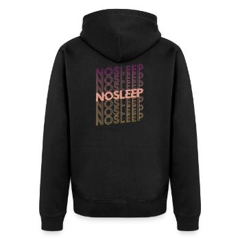 No Sleep Rave Festival EDM Techno Raven Music Goa - Unisex Premium Organic Zip Hoodie - black - Back - Nico (187cm)