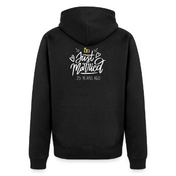 25e anniversaire de mariage cadeau anniversaire couple marié jus - Veste à capuche bio Premium Unisexe - noir - Dos - Nico (187cm)