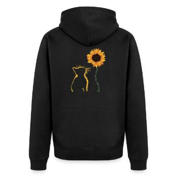Best Cat Mom Ever Sunflower Cat Mom Sunflower - Unisex Premium Organic Zip Hoodie - black - Back - Nico (187cm)