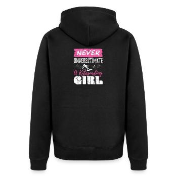 Never Underestimate A Girl Kitesurfing Cadeau - Veste à capuche bio Premium Unisexe - noir - Dos - Nico (187cm)