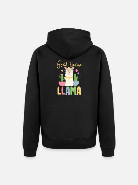 Karma Lama - Unisex Premium Organic Zip Hoodie - black