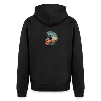 Cadeau de rocher boulderer vintage - Veste à capuche bio Premium Unisexe - noir - Dos - Nico (187cm)