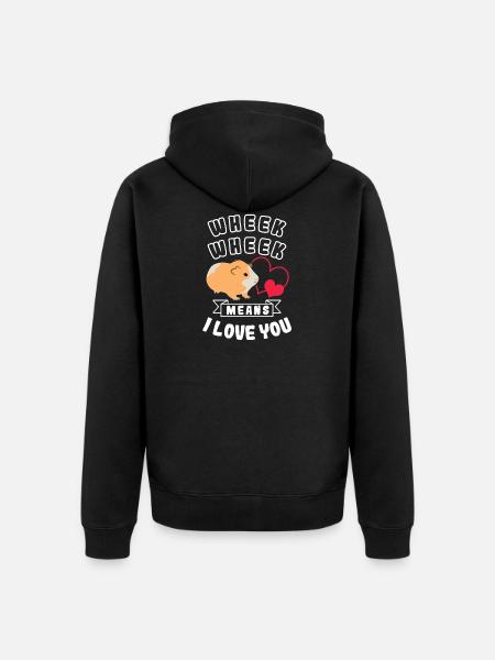 Amour de cochon d'Inde - Veste à capuche bio Premium Unisexe - noir