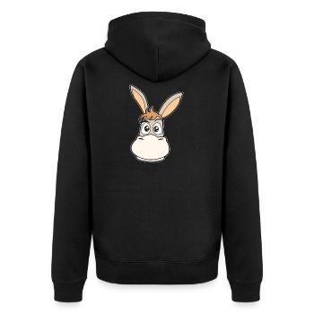 Cartoon Comic Esel Tiere - Unisex Premium Bio Zip Hoodie - Schwarz - Hinten - Nico (187cm)