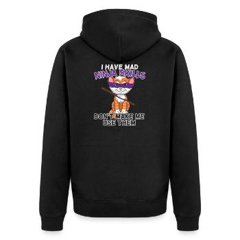 J'ai des compétences de ninja fou - Ninja Warrior Cat - Veste à capuche bio Premium Unisexe - noir - Dos - Nico (187cm)