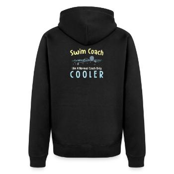 Entraîneur de natation comme un entraîneur normal seulement - Veste à capuche bio Premium Unisexe - noir - Dos - Nico (187cm)