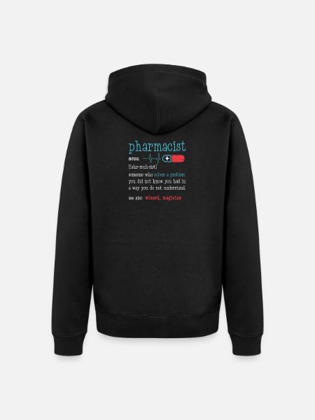 Farmacista Definition Funny Gift Stampa classica - Felpa con cappuccio ecologica premium unisex - nero