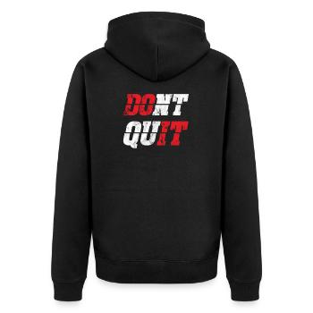 Don't Quit Do it Retro - Unisex Premium Bio Zip Hoodie - Schwarz - Hinten - Nico (187cm)