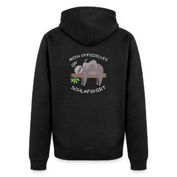 Mein Offizielles Schlafshirt - Unisex Premium Bio Zip Hoodie - Schwarz - Hinten - Nico (187cm)