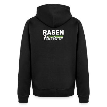 Rasenflüsterer Platzwart Greenkeeper Hobbygärtner - Unisex Premium Bio Zip Hoodie - Schwarz - Hinten - Nico (187cm)