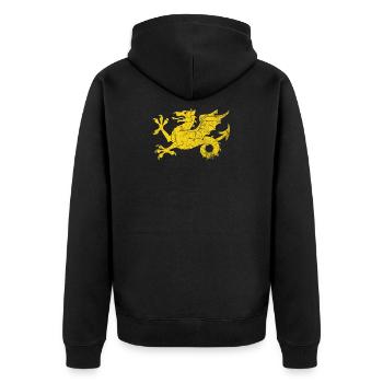 Wessex Wyvern Dragon T-Shirt Angelsächsisches England B. - Unisex Premium Bio Zip Hoodie - Schwarz - Hinten - Nico (187cm)