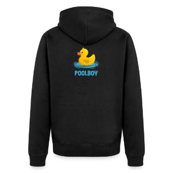 Rettungsschwimmer Bademeister Geschenk Poolboy - Unisex Premium Bio Zip Hoodie - Schwarz - Hinten - Nico (187cm)