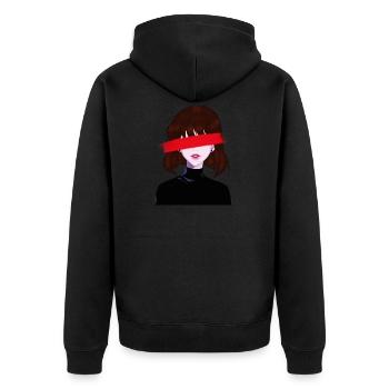 Fille animée - Veste à capuche bio Premium Unisexe - noir - Dos - Nico (187cm)