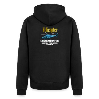 HELICOPTER: Helicopter Definition Gift - Unisex Premium Organic Zip Hoodie - black - Back - Nico (187cm)