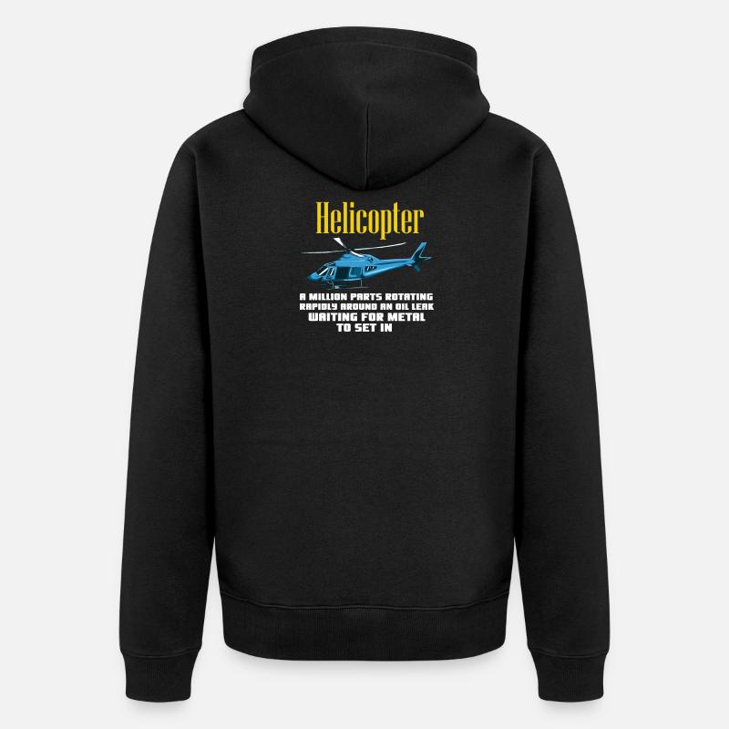 HELICOPTER: Helicopter Definition Gift - Unisex Premium Bio Zip Hoodie - Schwarz