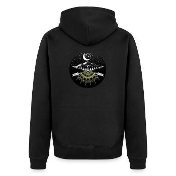 Lune nuit nature nature personne cadeau - Veste à capuche bio Premium Unisexe - noir - Dos - Nico (187cm)