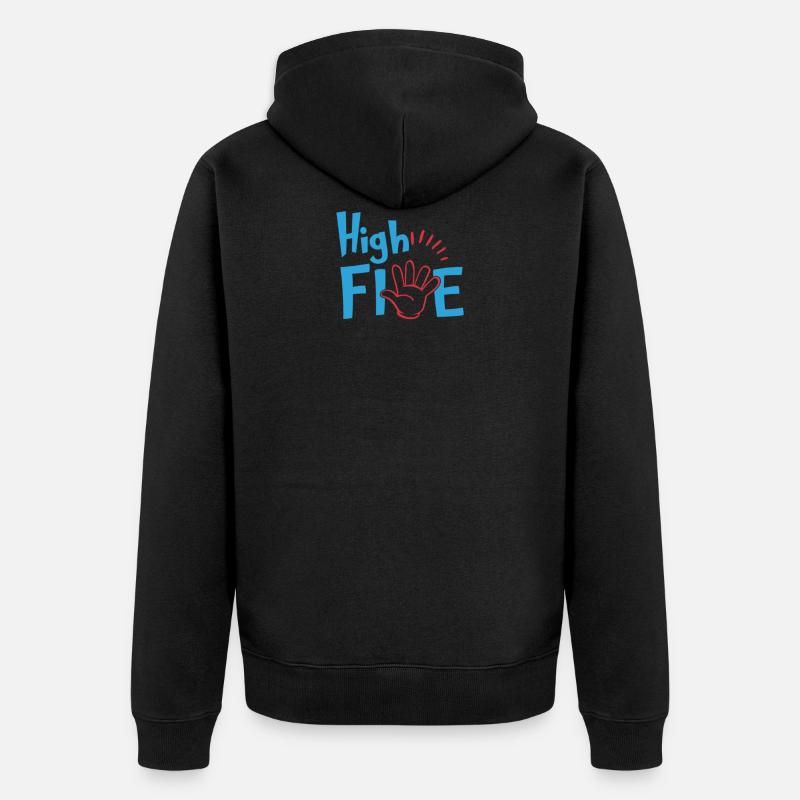 High Five High 5 - Unisex Premium Bio Zip Hoodie - Schwarz