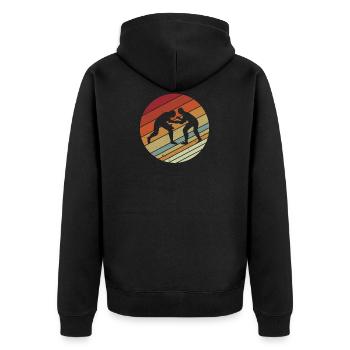 Lutte d'arts martiaux de style Vinatge rétro - Veste à capuche bio Premium Unisexe - noir - Dos - Nico (187cm)