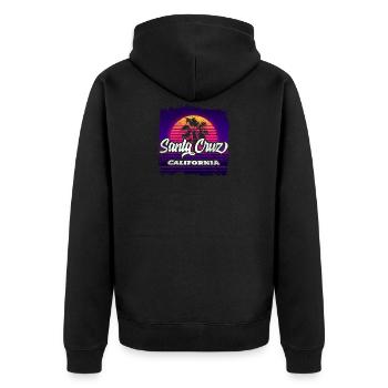 Santa Cruz California - Unisex Premium Bio Zip Hoodie - Schwarz - Hinten - Nico (187cm)