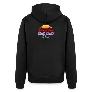 Santa Cruz California - Unisex Premium Bio Zip Hoodie - Schwarz - Hinten - Nico (187cm)