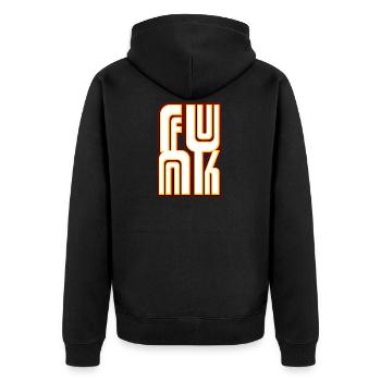 Funk Musik - Unisex Premium Bio Zip Hoodie - Schwarz - Hinten - Nico (187cm)