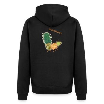 PINEAPPLE - Pineapple sex pun - Unisex Premium Organic Zip Hoodie - black - Back - Nico (187cm)