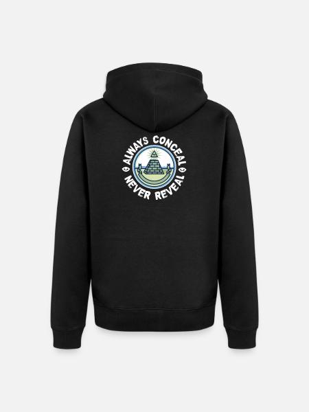 Masonic concealment - Unisex Premium Organic Zip Hoodie - black