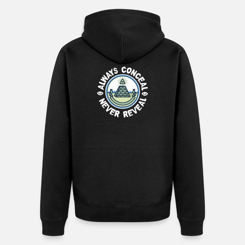 Dissimulation maçonnique - Veste à capuche bio Premium Unisexe - noir