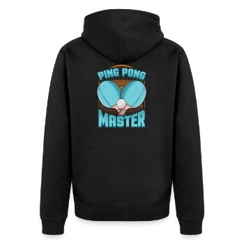 Ping Pong Master Table Tennis Pingpong - Unisex Premium Organic Zip Hoodie - black - Back - Nico (187cm)