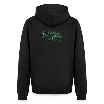 Polarlicht Nordlicht Südlicht - Unisex Premium Bio Zip Hoodie - Schwarz - Hinten - Nico (187cm)