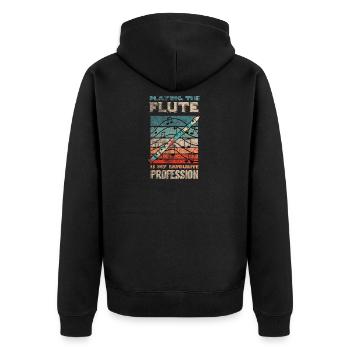 Vintage recorder - Unisex Premium Organic Zip Hoodie - black - Back - Nico (187cm)