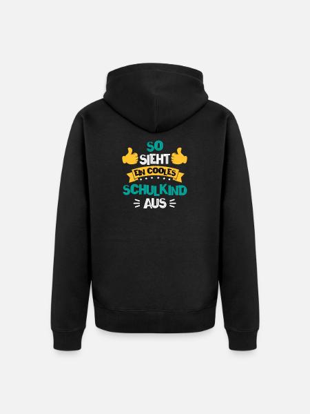 Schulkind - Unisex Premium Bio Zip Hoodie - Schwarz