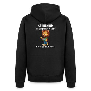 Einschlung - Unisex Premium Bio Zip Hoodie - Schwarz - Hinten - Nico (187cm)