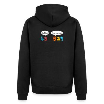 Outlier vs Mean - Statistics and Data Nerd Love - Unisex Premium Organic Zip Hoodie - black - Back - Nico (187cm)