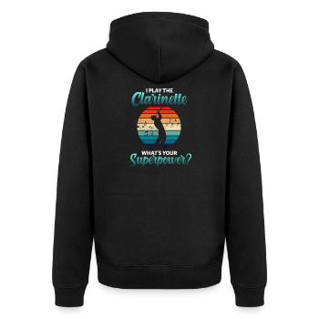 Clarinet player clarinet - Unisex Premium Organic Zip Hoodie - black - Back - Nico (187cm)