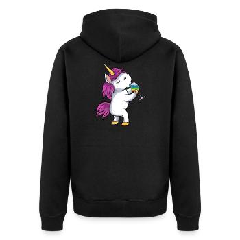 Funny Beer Unicorn Funny Beer Unicorn Party JGA - Veste à capuche bio Premium Unisexe - noir - Dos - Nico (187cm)