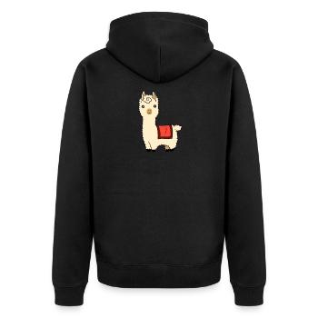 Alpaga lama alpaga chameau animal doux duveteux - Veste à capuche bio Premium Unisexe - noir - Dos - Nico (187cm)