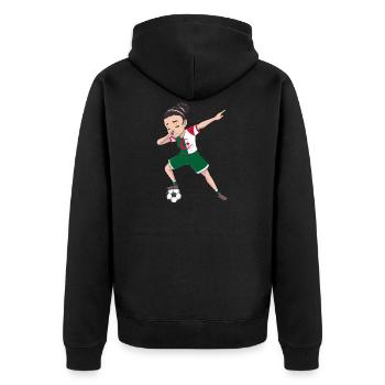 Algeria Women's Soccer Footballer Girl Soccer - Unisex Premium Organic Zip Hoodie - black - Back - Nico (187cm)