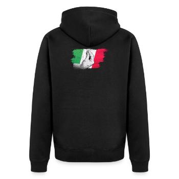 Italian flag with typical hand gesture capisci? - Unisex Premium Organic Zip Hoodie - black - Back - Nico (187cm)