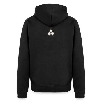 Honigwaben - Unisex Premium Bio Zip Hoodie - Schwarz - Hinten - Nico (187cm)