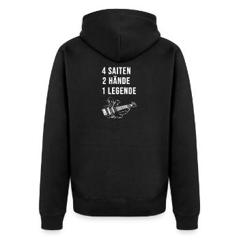 Bassgitarre - Unisex Premium Bio Zip Hoodie - Schwarz - Hinten - Nico (187cm)