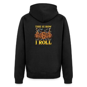 So würfle ich RPG Tabletop-Gaming-Würfel-Wortspiel - Unisex Premium Bio Zip Hoodie - Schwarz - Hinten - Nico (187cm)