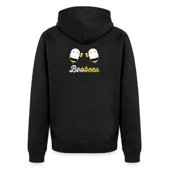 Boo Bees Couples Halloween Costume Funny - Unisex Premium Organic Zip Hoodie - black - Back - Nico (187cm)
